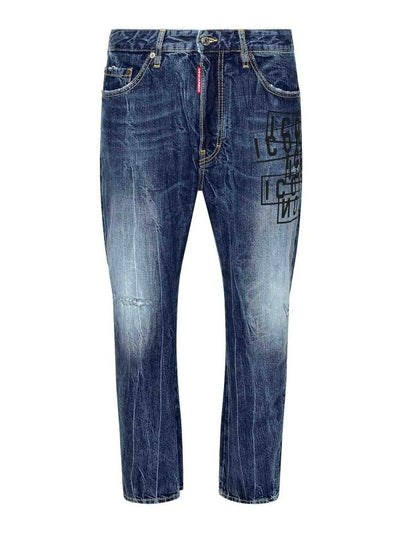 Toppa Con Stampa Bottoni Jeans Denim Bro