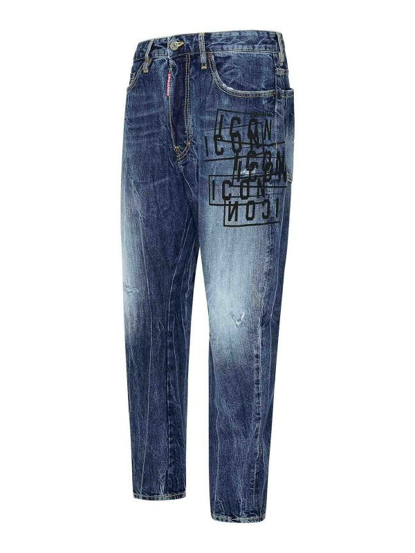 Toppa Con Stampa Bottoni Jeans Denim Bro