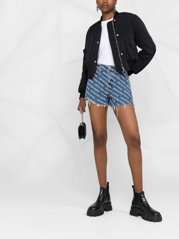 Shorts Denim Con Stampa