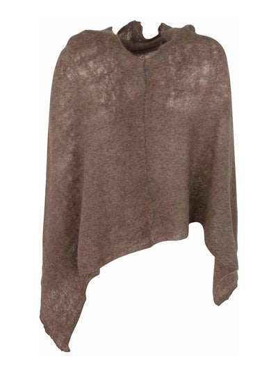 Poncho Aperto In Maglia Melange