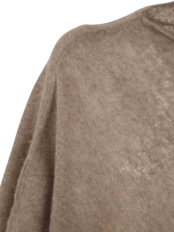 Poncho Aperto In Maglia Melange