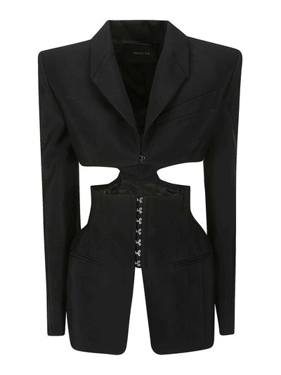 Blazer Nero Con Cut-out