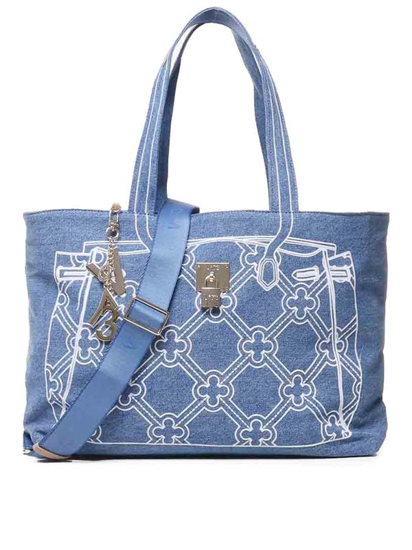 Borsa A Tracolla In Denim Con Ricamo