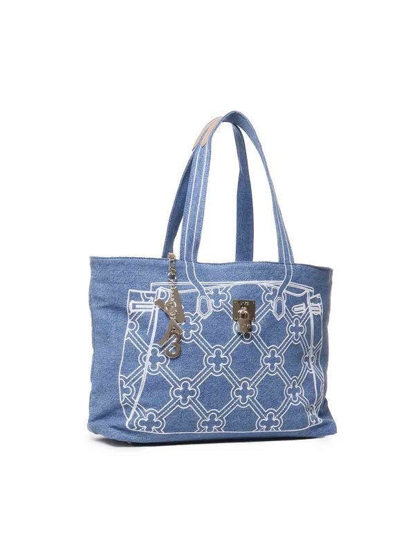 Borsa A Tracolla In Denim Con Ricamo