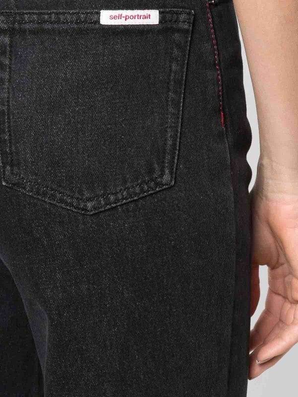 Jeans Corti A Gamba Dritta Con Autoritratto