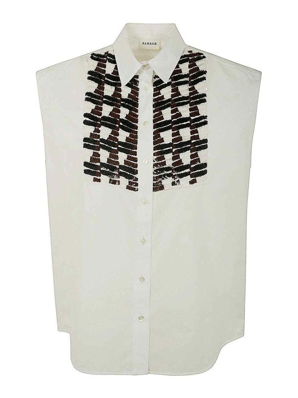 Camicia Plastron Con Paillettes