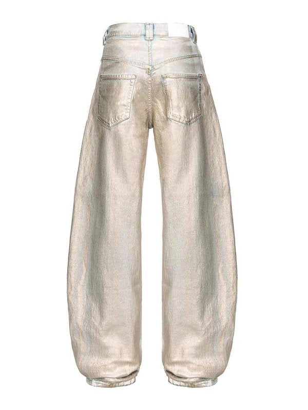 Jeans Con Finitura Metallizzata