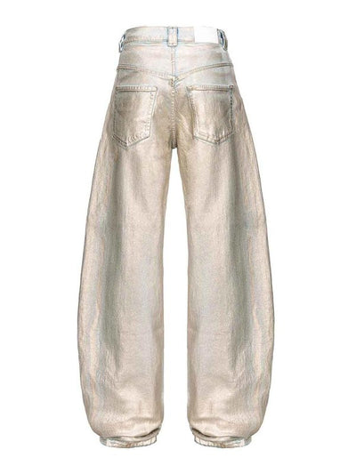 Jeans Con Finitura Metallizzata