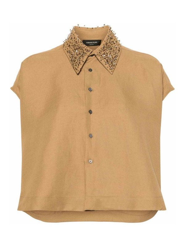 Camicia Con Colletto In Paillettes