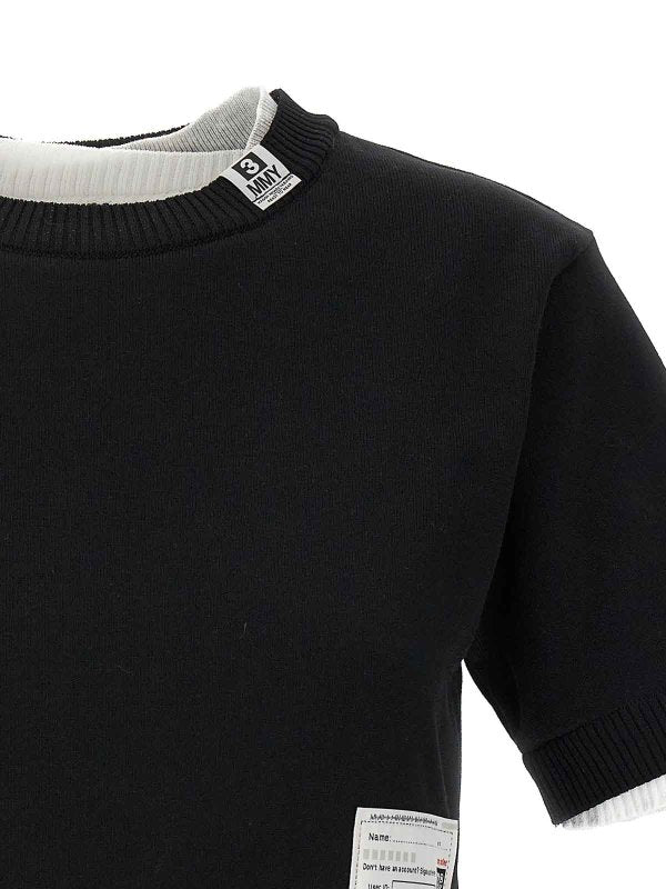 Maglione Corto Con Inserti A Contrasto