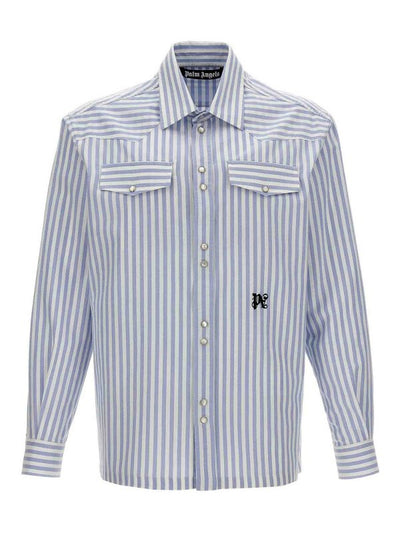 Camicia A Righe Con Monogramma