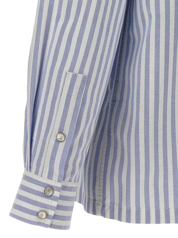 Camicia A Righe Con Monogramma