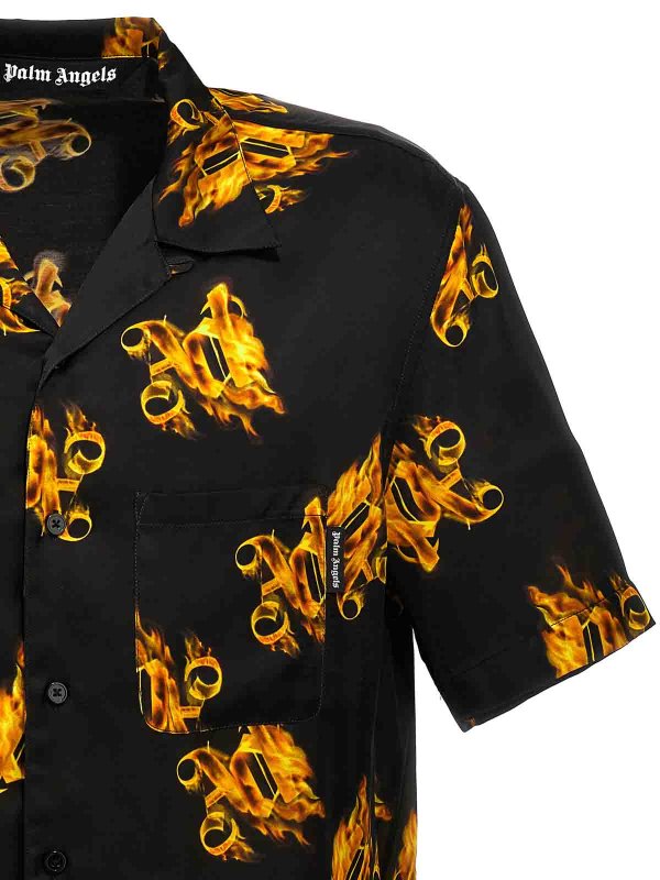 Camicia Con Monogramma In Fiamme