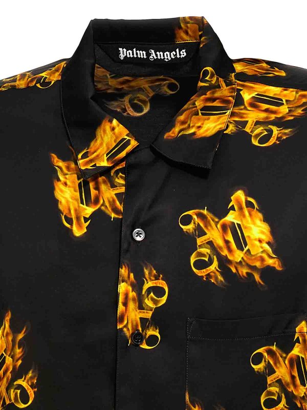 Camicia Con Monogramma In Fiamme