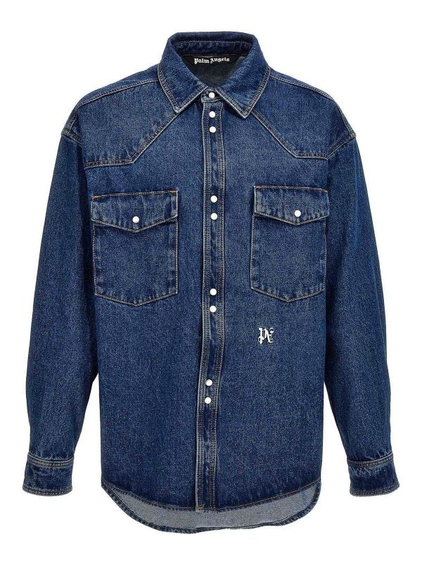 Camicia In Denim Con Monogramma