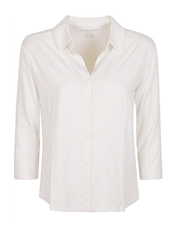 Camicia In Viscosa Con Maniche A 3/4