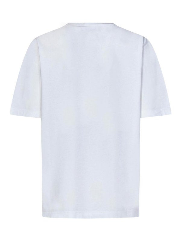 T-shirt Easy Fit In Jersey Di Cotone Bianco