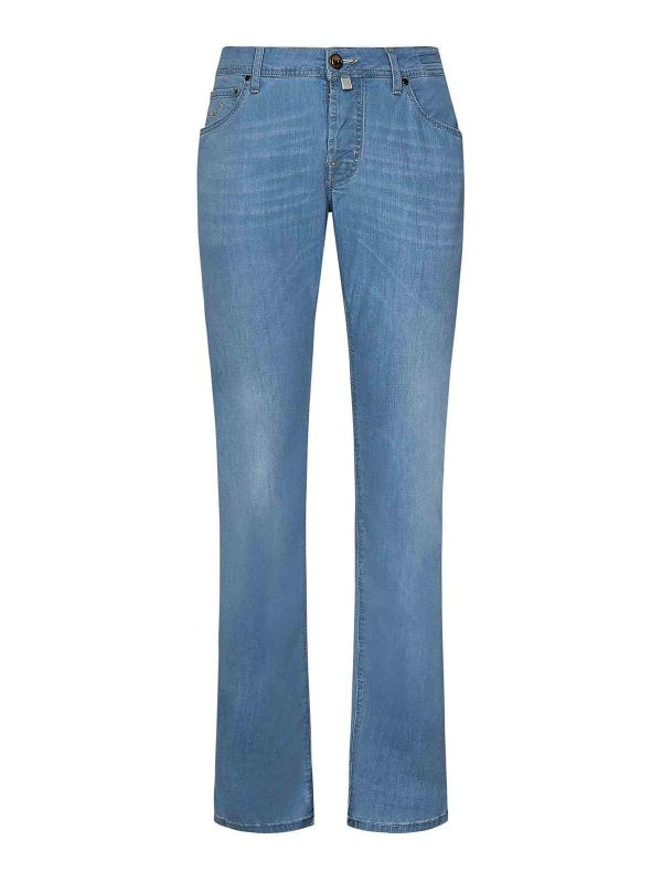 Jeans Slim Fit In Denim Di Cotone E Viscosa
