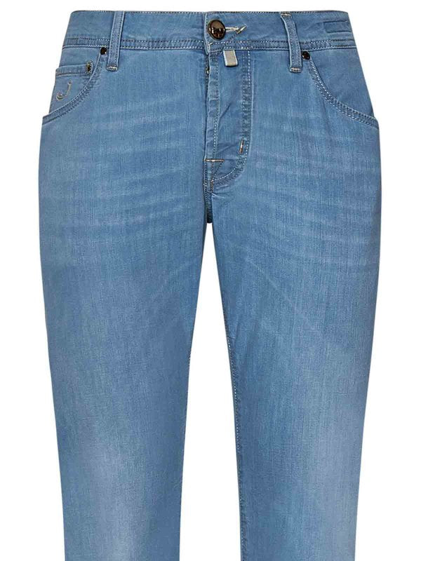 Jeans Slim Fit In Denim Di Cotone E Viscosa