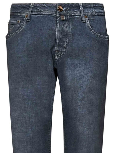 Jeans Slim Fit A Vita Bassa In Denim