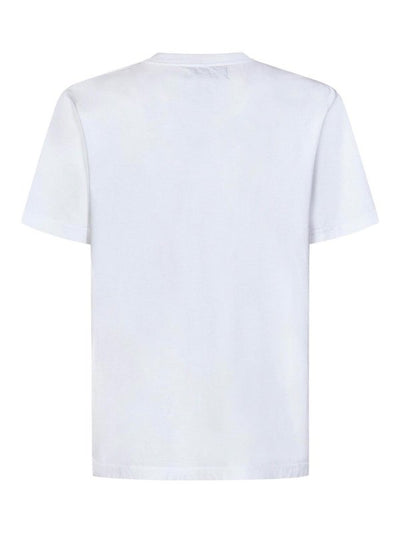 T-shirt Girocollo In Jersey Di Cotone Bianco