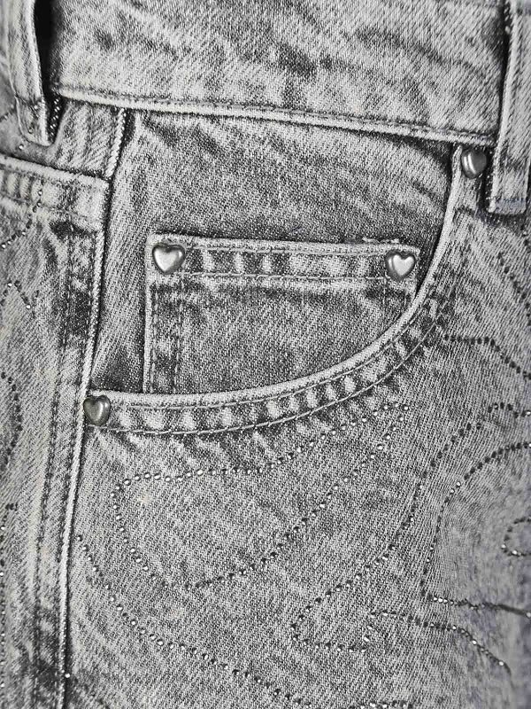 Pantaloncini Di Jeans Con Strass