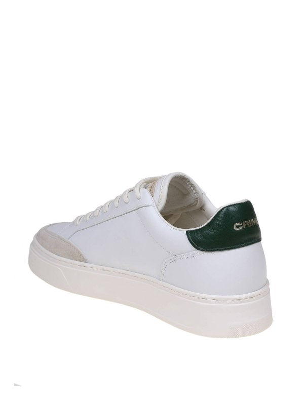 Sneakers In Pelle Colore Bianco E Verde