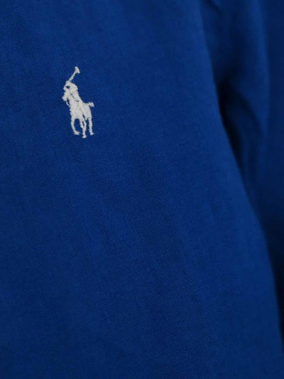 Camicia In Lino Con Logo Pony
