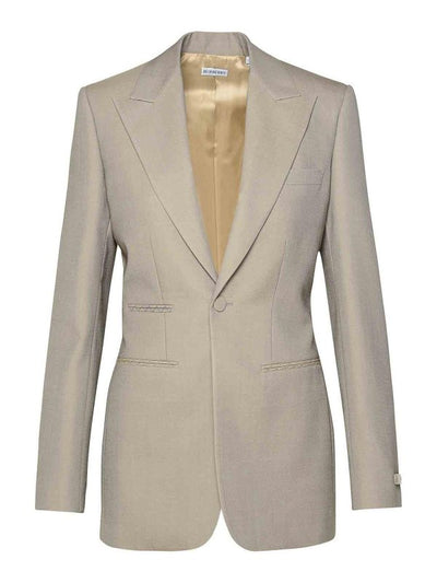 Blazer Beige In Lana Vergine