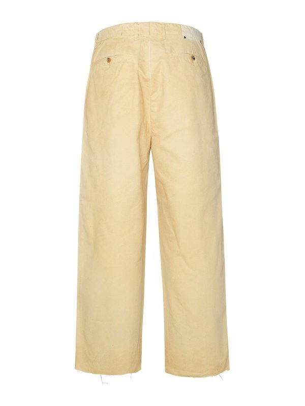 Pantaloni In Cotone Beige