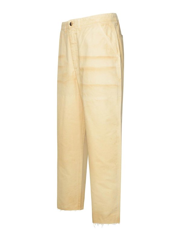 Pantaloni In Cotone Beige