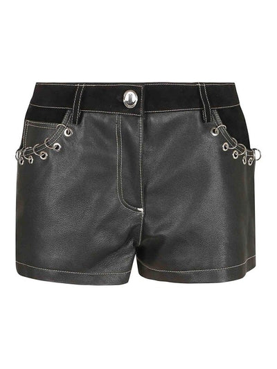 Scoop Shorts Pelle  E Camoscio