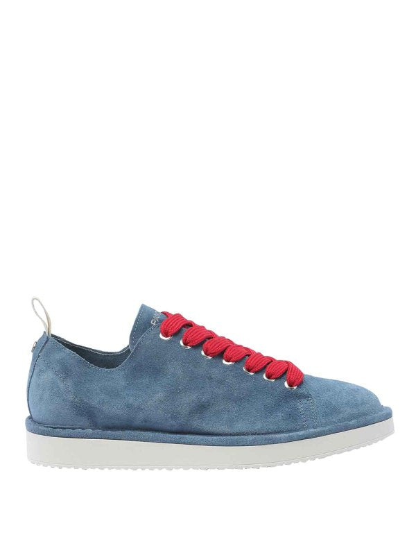 Scarpe Stringate In Pelle Scamosciata Blu