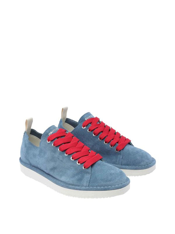 Scarpe Stringate In Pelle Scamosciata Blu