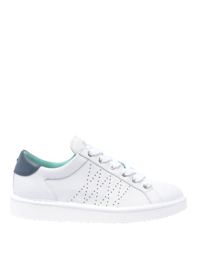 Sneakers  In Pelle Bianca