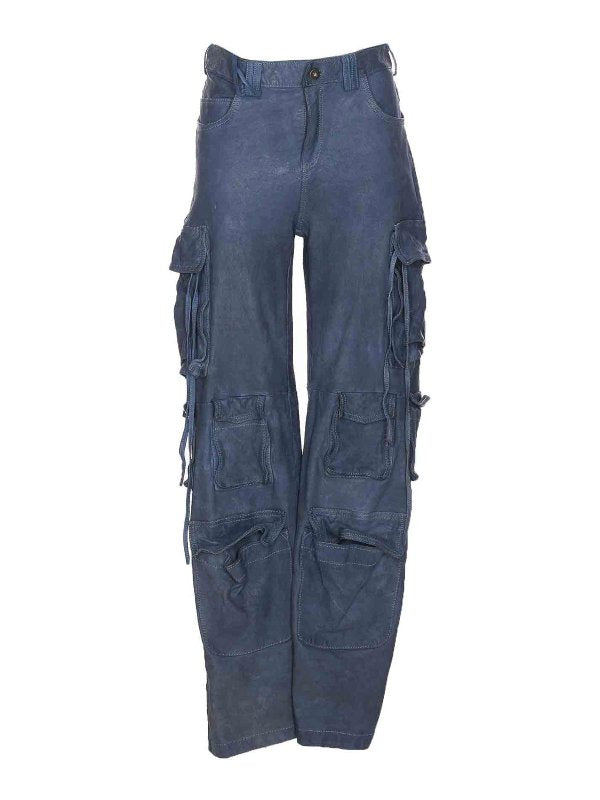 Pantaloni Cargo In Pelle