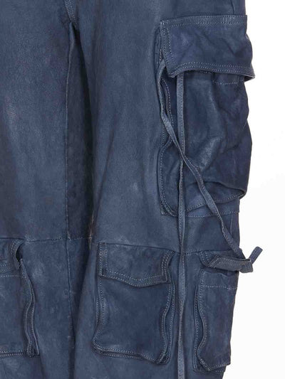 Pantaloni Cargo In Pelle