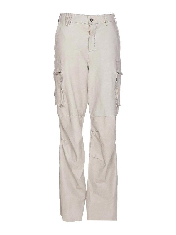 Pantaloni Cargo In Pelle