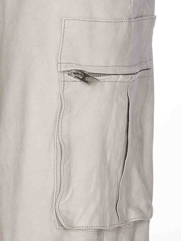 Pantaloni Cargo In Pelle