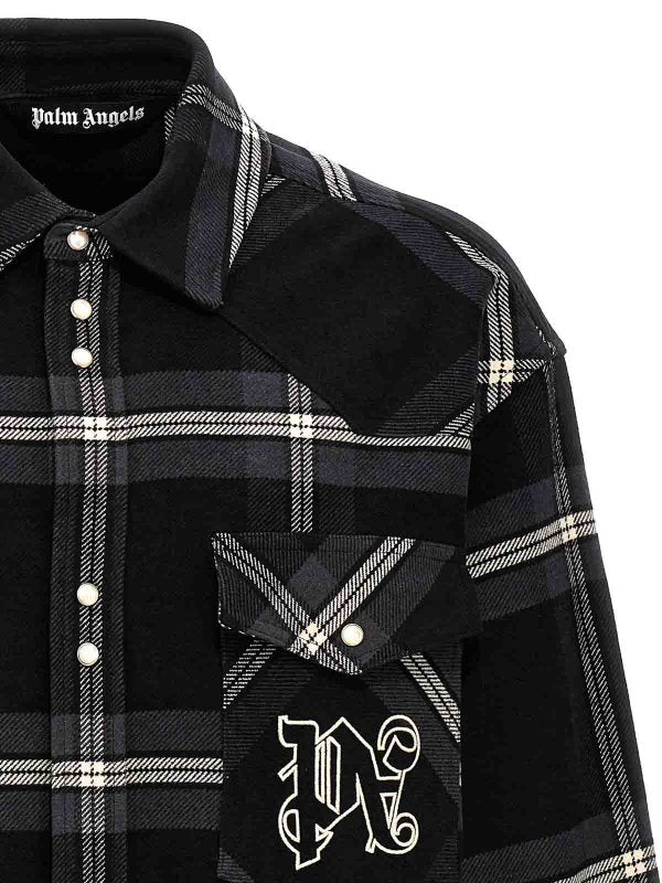 Camicia A Quadri Con Monogramma