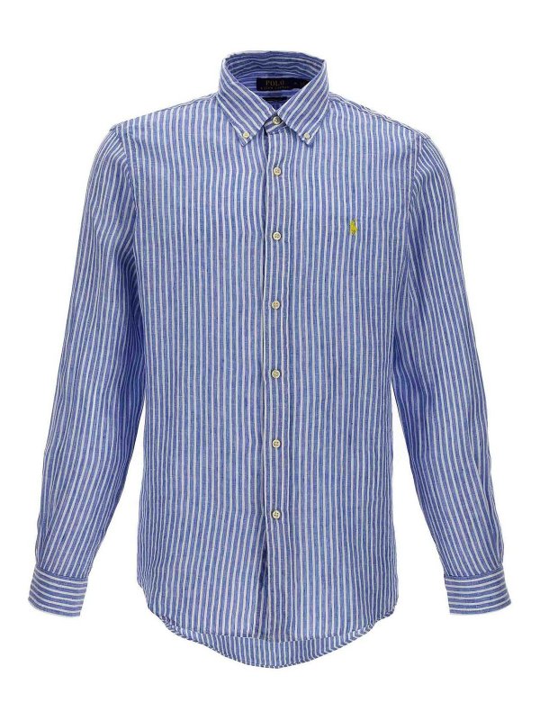 Camicia A Righe Con Ricamo