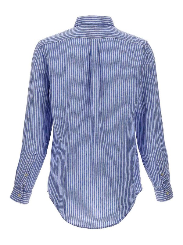 Camicia A Righe Con Ricamo