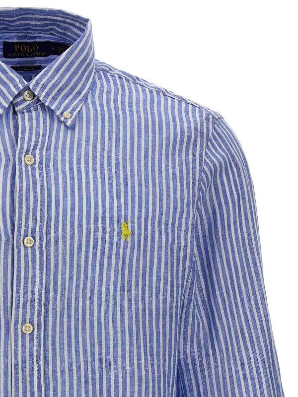 Camicia A Righe Con Ricamo