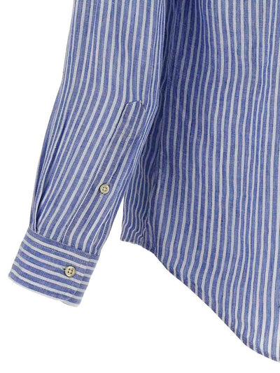 Camicia A Righe Con Ricamo