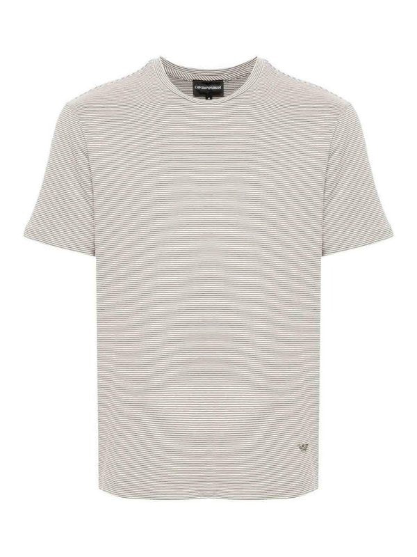 T-shirt A Righe In Misto Cotone