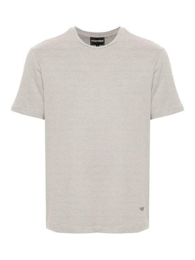 T-shirt A Righe In Misto Cotone