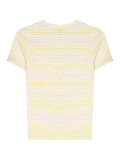 T-shirt In Misto Lino A Righe