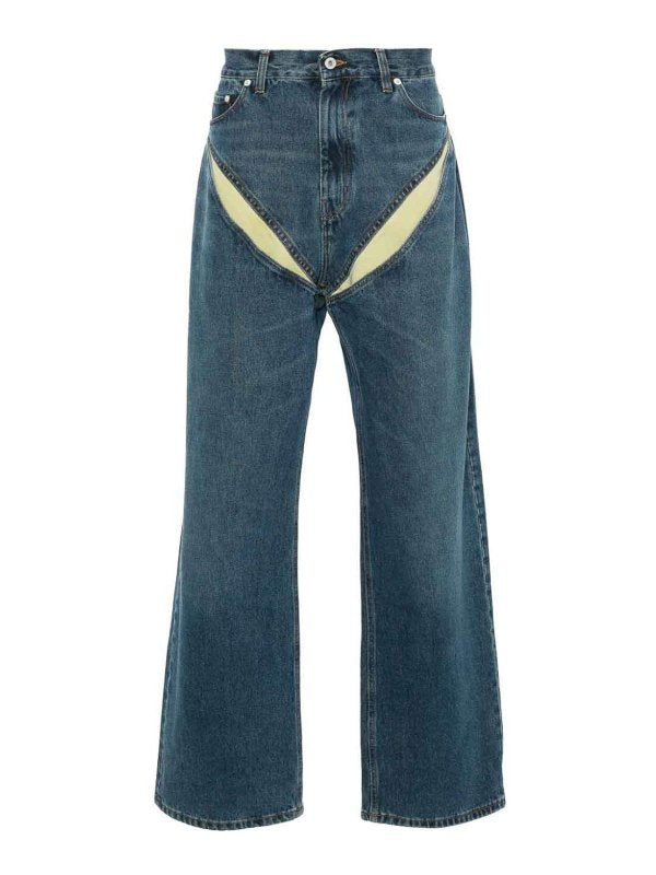 Jeans In Denim Con Cut-out Evergreen