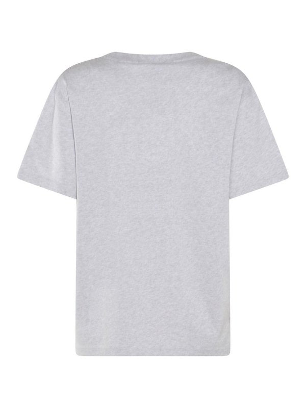 T-shirt In Cotone Grigio Chiaro