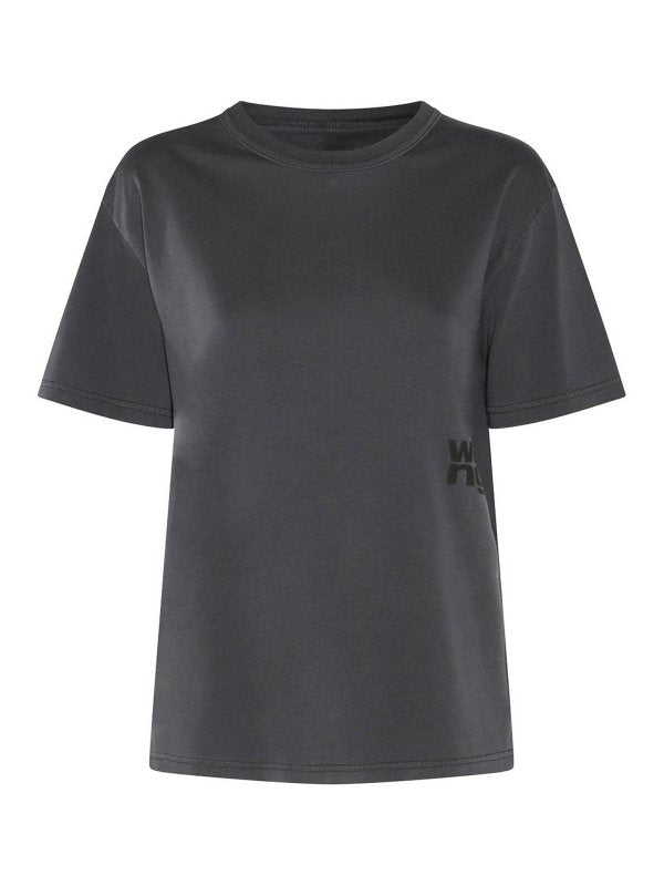 T-shirt In Cotone Grigio Scuro